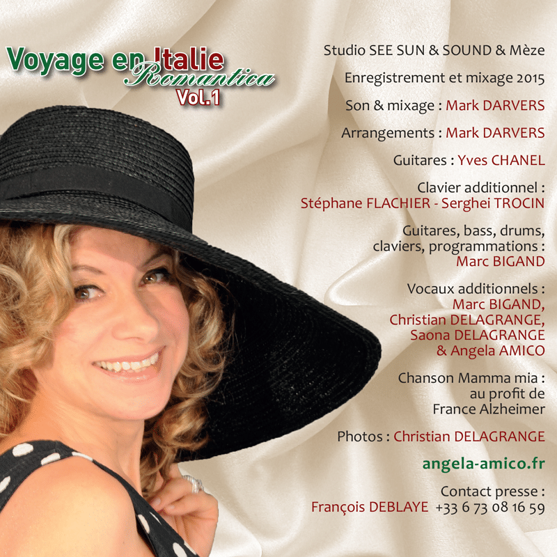 La comédie musicale Italienne d'angela amico s'appelle voyage en italie. Découvrez les standards de la chanson italienne dans cet album inoubliable.